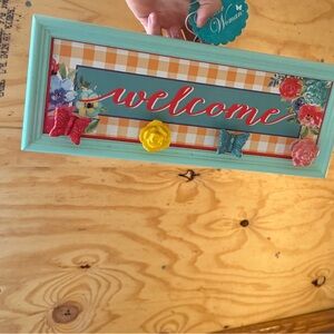 Pioneer woman Colorful Welcome Sign with Floral Accents